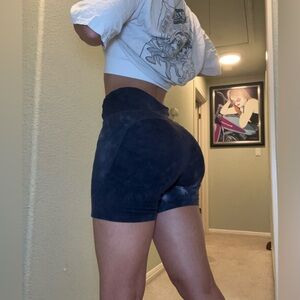 Black tie dye workout shorts